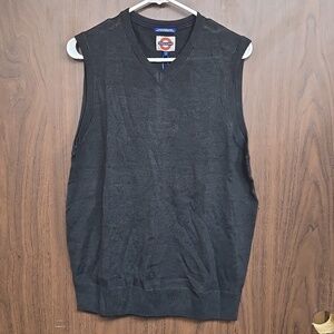 Jermyn & Bond Size L Charcoal Grey Merino Wool Blend Sweater Vest